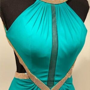 Elegant Teal Evening Dress